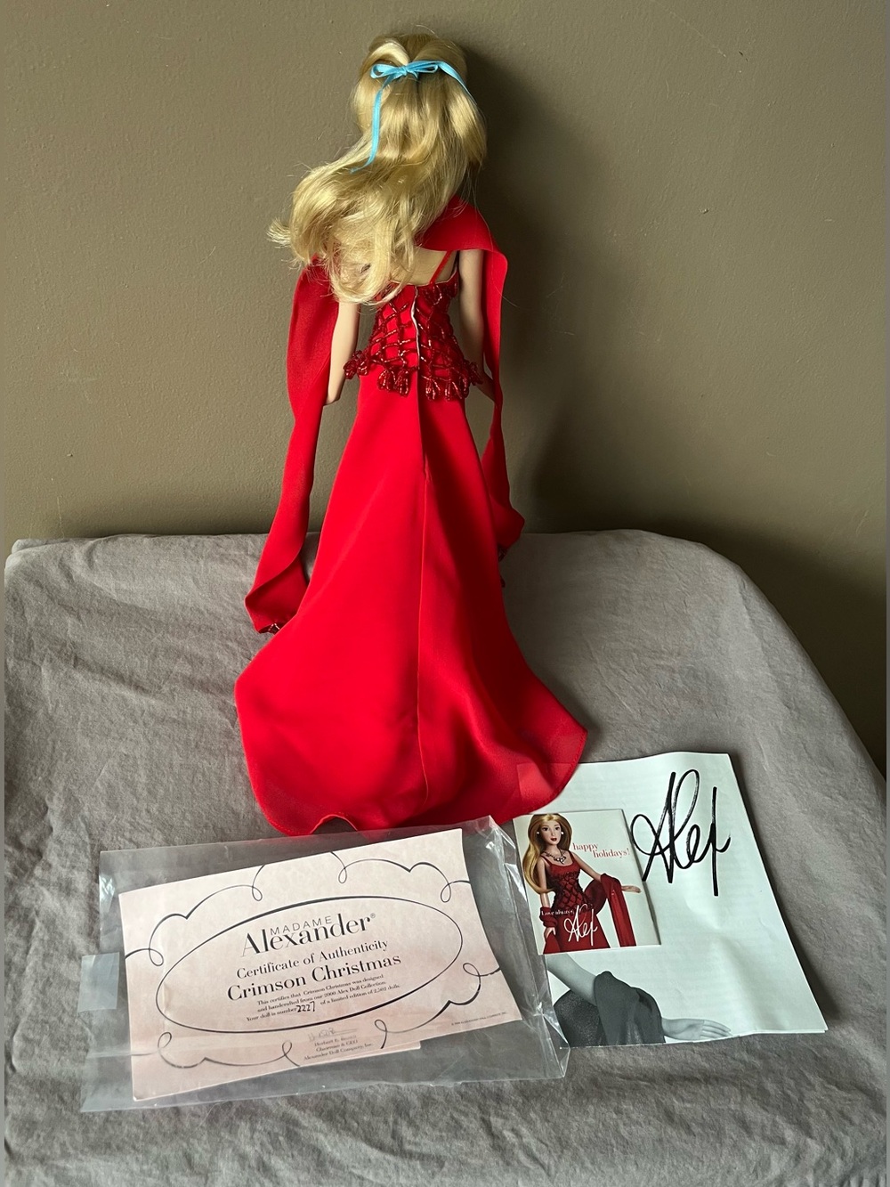 Madame Alexander "Crimson Christmas" Doll in Red Evening Gown with Shawl - Picture 12 of 15